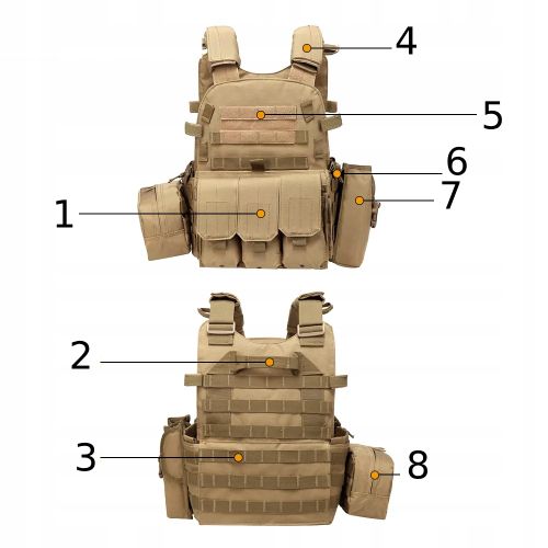 KAMIZELKA WOJSKOWA TAKTYCZNA WOJSKOWA Torby 600D MOLLE Black Camo na Arena.pl