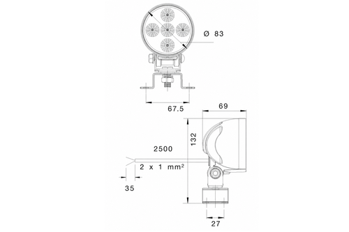 Lampa robocza LED reflektor ASPÖCK WORKPOINT 5xLED okrągła na Arena.pl