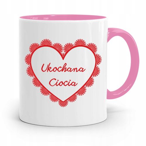 Kubek Różowy Prezent Dla Ukochanej Cioci! Z Nadrukiem Ze Zdjęciem na Arena.pl
