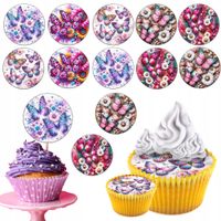 OPŁATEK na BABECZKI MUFFINKI zestaw na urodziny 12szt. - MOTYL MOTYLEK