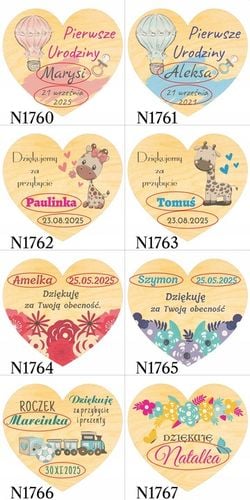 Podziękowania dla gości KOMUNIA na CHRZEST I ROCZEK URODZINY magnes 10 na Arena.pl