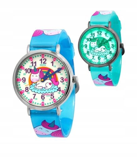Kiddus zegarek dziecięcy Time Teacher Happy Unicorn Fluor na Arena.pl