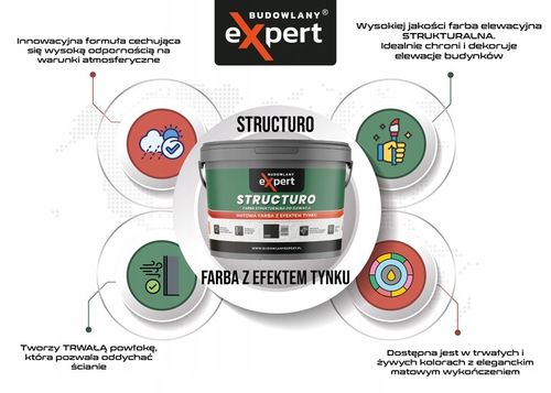 FARBA STRUKTURALNA ELEWACYJNA FASADOWA ZEWNĘTRZNA do malowania DO na Arena.pl