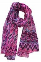 Diamond - modny szalik dwustronny zygzaki różowy 02 90cm x 180cm