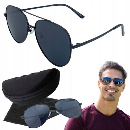 Okulary Przeciwsłoneczne Męskie Polaryzacja Aviator Polar Eagle UV400 na Arena.pl