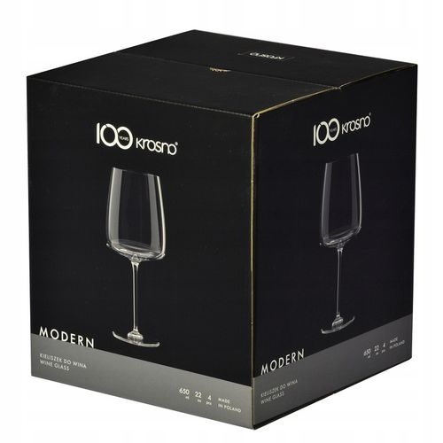 Kieliszki do białego wina Modern 650ml KROSNO duże nowoczesne okazałe 4szt na Arena.pl