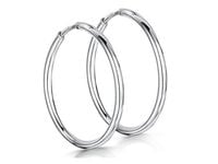 KLASYCZNE SREBRNE KOLCZYKI GRUBE DUŻE KOŁA 3CM 2MM