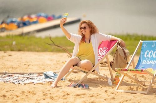 Leżak Drewniany z Nadrukiem WYDRY Ogrodowy Plażowy Bukowy Tarasowy na Arena.pl