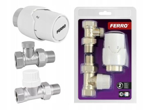 ZESTAW TERMOSTATYCZNY FERRO GŁOWICA+ZAWORY PROSTY ZTM20 na Arena.pl