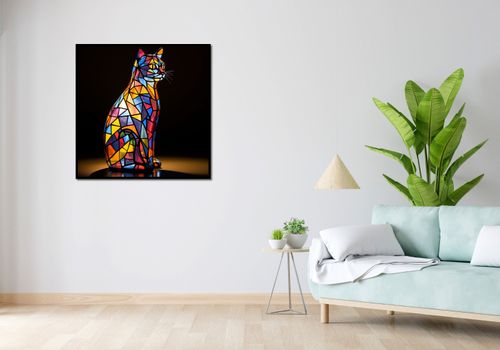 Plakat 90x90cm Koci Witraż na Arena.pl