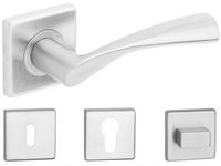 KLAMKA DRZWIOWA ROMA STAL NIERDZEWNA KOMPLET ROZET