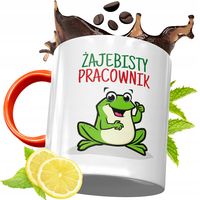 Kubek Pomarańczowy Dla Pracownika Prezent Z Nadrukiem Ze Zdjęciem