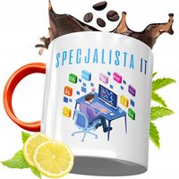 Kubek Pomarańczowy Dla Informatyka Programisty Z Nadrukiem Ze Zdjęciem