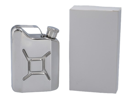 Srebrna Piersiówka w Kształcie Kanistra Stal Nierdzewna 4 OZ ok. 120 ml na Arena.pl