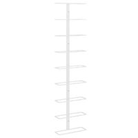 Ścienny uchwyt na 9 butelek wina, biały, żelazny