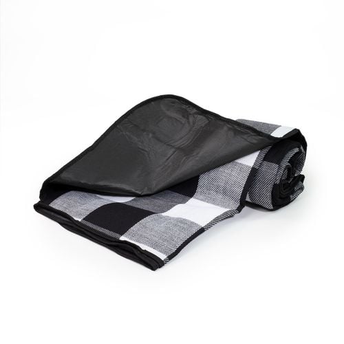 Koc Piknikowy Plażowy Z Izolacją 200X200 Cm - Czarno Biała Krata na Arena.pl