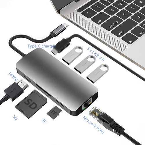 hub 8w1 stacja dokująca usb - c hdmi 4k sd do macbook pro/air na Arena.pl
