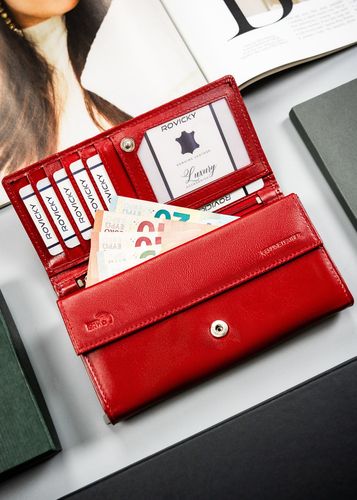 skórzany portfel damski w orientacji poziomej na zatrzask - 4u cavaldi na Arena.pl