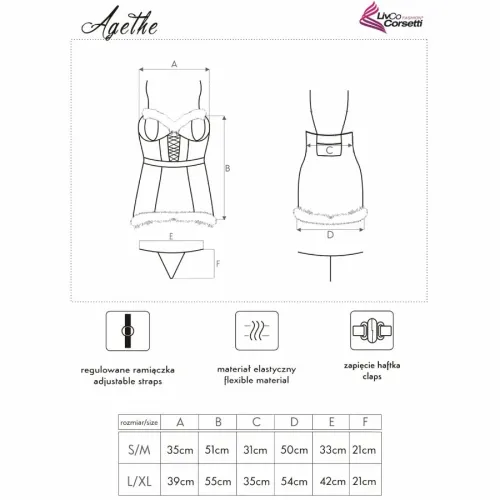 livco corsetti agathe komplet świąteczny l/xl: koszulka, stringi, czapka na Arena.pl