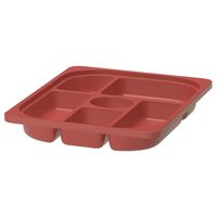 IKEA TROFAST Taca z przegródkami, czerwony, 42x30x5 cm