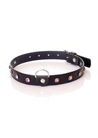 fetish b   series collar   2 cm pink crystal