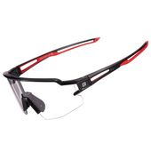 okulary rowerowe fotochromowe z filtrami uv 400 uva i uvb czarno-czerwone