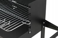 STALOWY GRILL OGRODOWY BEZ POKRYWY WĘGLOWY GRILL Z RUSZTEM 4 POZIOMY +PÓŁKI