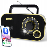 RADIO KUCHENNE RETRO BLUETOOTH USB SD 230V PRZENOŚNE NA BATERIE R20 ANTENA