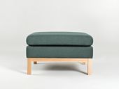 Pufa AMBIENT WOOD - opal, naturalny, stolik tkaninowy