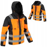 Kurtka robocza Męska OCIEPLANA ZIMOWA ODBLASKOWA WODOODPORNA Z KAPTUREM XXL