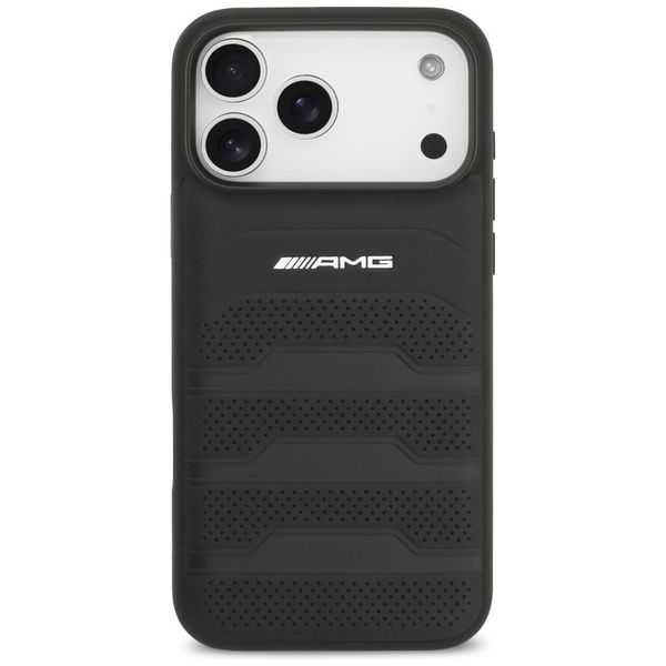 Etui AMG Leather Debossed Lines Logo do iPhone 17 Pro Max czarny zdjęcie 3