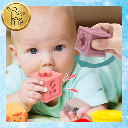 miękkie kreatywne klocki sensoryczne dla niemowląt dzieci funkcja gryzaka na Arena.pl