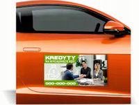 Magnes na samochód reklama magnetyczna 60x30 KREDYTY NA WYCIĄGNIĘCIE RĘKI