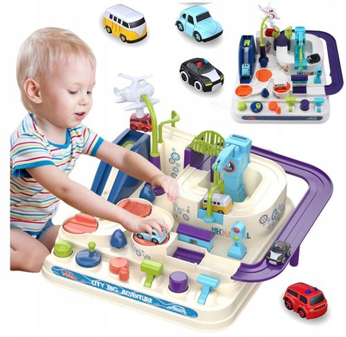 TOR PRZESZKÓD SAMOCHODOWY INTERAKTYWNY ZJEŻDŻALNIA Z PRZESZKODAMI + AUTKA na Arena.pl