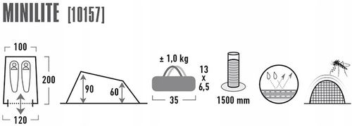 High Peak Namiot turystyczny kempingowy 2 osobowy Minilite 2 10157 na Arena.pl