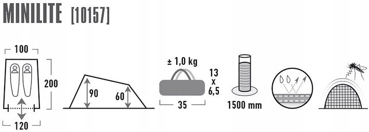 High Peak Namiot turystyczny kempingowy 2 osobowy Minilite 2 10157 zdjęcie 5