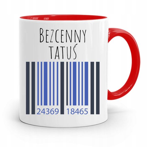 Kubek Czerwony Dla Taty Ojca Bezcenny Tatuś Z Nadrukiem Ze Zdjęciem zdjęcie 1