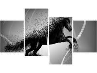 140CM 70 OBRAZ CZARNO BIAŁY KOŃ GMENTARYZACJA JAKUB BANAŚ ŚCIENNY