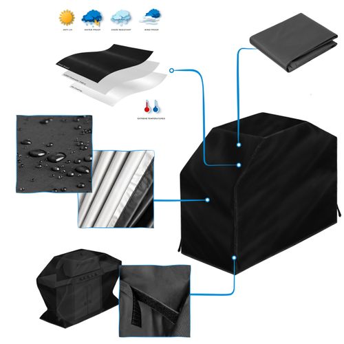 POKROWIEC NA GRILLA DUŻY CZARNY 145x61x117 cm na Arena.pl