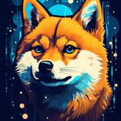 Plakat 70x70cm Lisek w Kosmosie