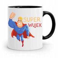 Kubek Czarny Prezent Dla Wujka Super Wujek Z Nadrukiem Ze Zdjęciem