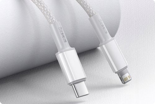 Kabel USB-C do Lightning Baseus High Density Braided, 20W, PD, 2m (biały) na Arena.pl
