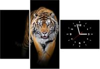 100CM 70CM ZEGAR 3 ELEM TYGRYS ŚCIENNY OBRAZ