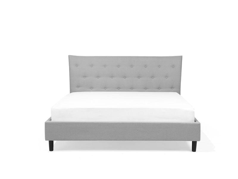 Łóżko tapicerowane 140 x 200 cm jasnoszare SAVERNE zdjęcie 3