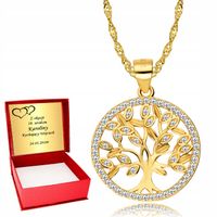 Złoty Łańcuszek 925 Drzewko Szczęścia Drzewo Życia Grawer na prezent święta