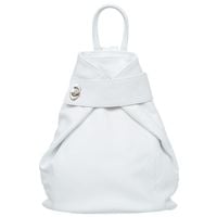 VERA PELLE plecak damski skórzany elegancki trójkątny V561 biały