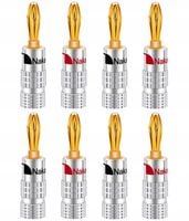 NAKAMICHI WTYK GŁOŚNIKOWY BANAN WTYKI BANANOWE HQ PREMIUM GOLD 8 szt