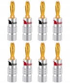 NAKAMICHI WTYK GŁOŚNIKOWY BANAN WTYKI BANANOWE HQ PREMIUM GOLD 8 szt