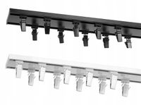 SZYNA SUFITOWA ALUMINIOWA SLIM PODWÓJNA BIAŁA/CZARNA 180 cm z ŻABKĄ/AGRAFKĄ