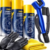 ZESTAW DO CZYSZCZENIA ŁAŃCUCHA MOTOCYKLOWEGO MANNOL SMAR ZMYWACZ SZCZOTKA